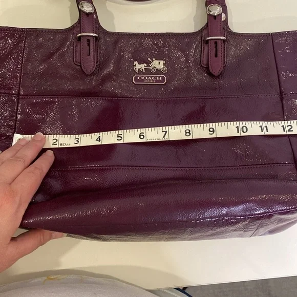 Coach Tribeca Double Strap Patent Leather Tote Shoulder Bag 14123‎ Authentic - Picture 11 of 16